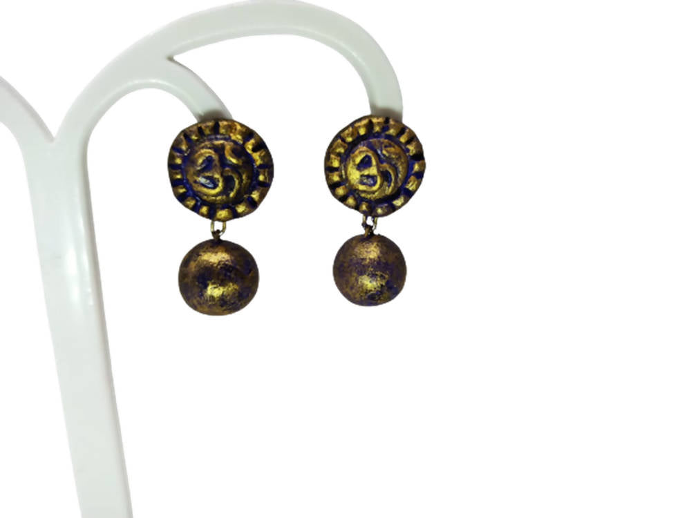 Bidri Art Earrings | Buy Bidriware Silver Inlay Earrings Online | GITAGGED