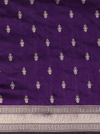 Thumbnail for Mitera Ethnic Motifs Zari Silk Blend Banarasi Saree - Distacart