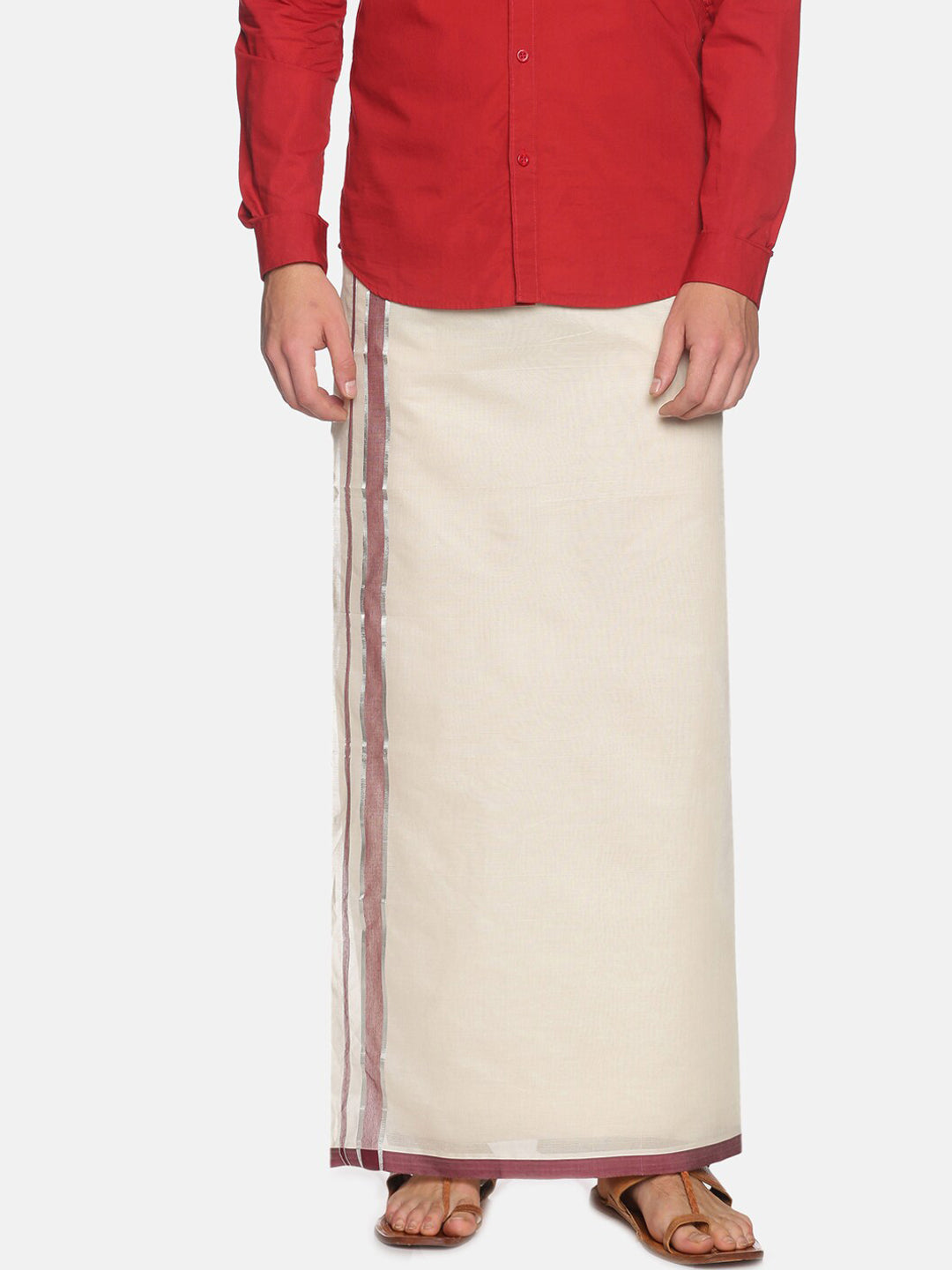 Sethukrishna Men Off White Traditional Kerala Double Mundu - Distacart