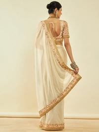 Thumbnail for Soch Gold-Toned Embroidered Organza Saree - Distacart