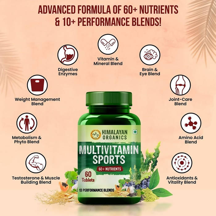 Himalayan Multivitamin Sports 60 + Vital Nutrients 13 Performance Blends: 60 Tablets