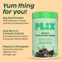 Thumbnail for PLIX The Plant Fix Evolve Plant Protein Shake Powder - Chocolate - Distacart