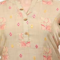 Thumbnail for Lagi Women's Pink Printed Straight Kurta & Pant (MC45A)