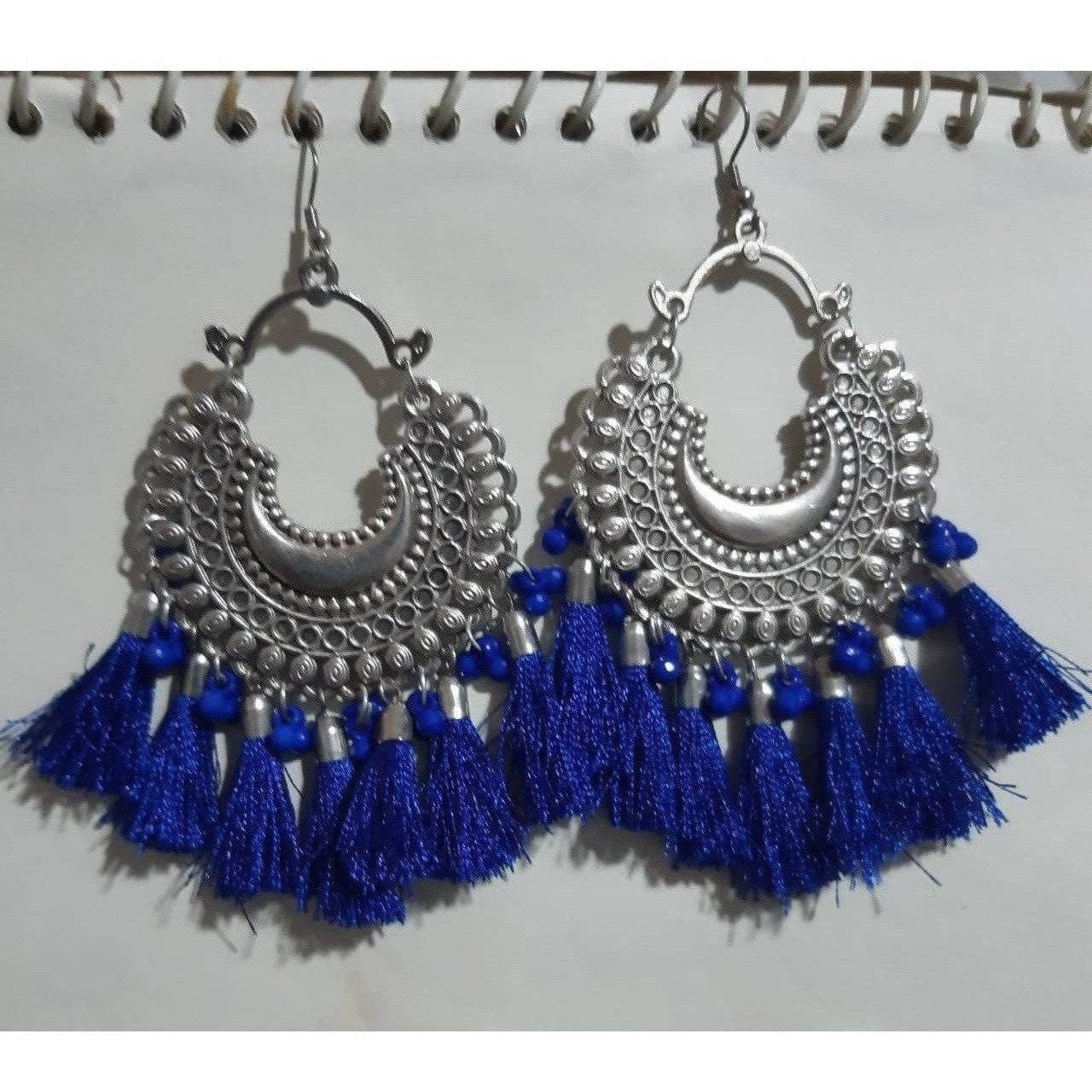 Blue Tassel Earrings – Saviaguate