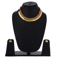 Thumbnail for Gold-Plated Alloy Temple Jewellery Coin Sleek Choker Necklace - The Pari - Distacart