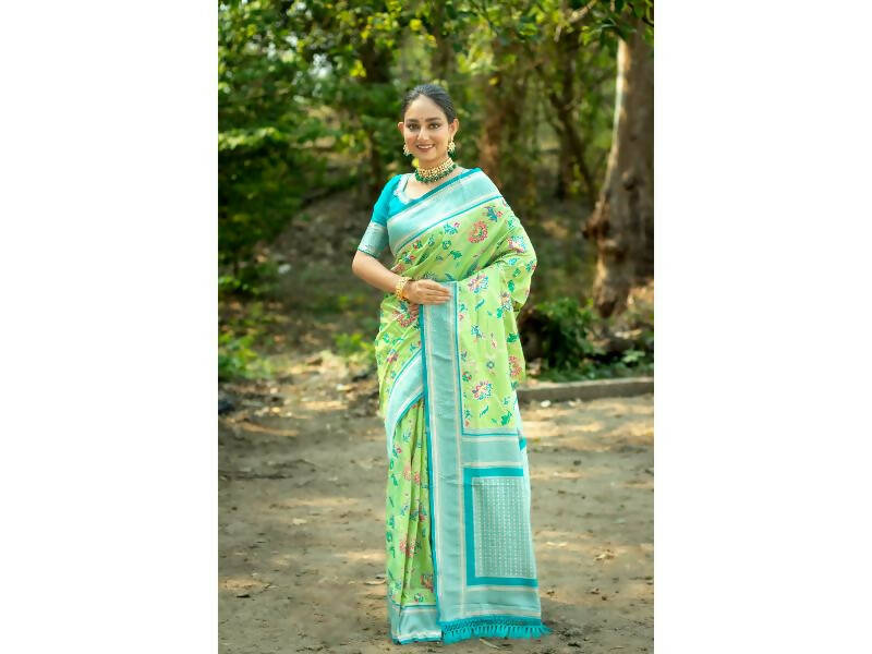 Banarasi Khaddi Georgette Soft Silk Tilfi Meenakari Weaving Saree –  banarassilksarees