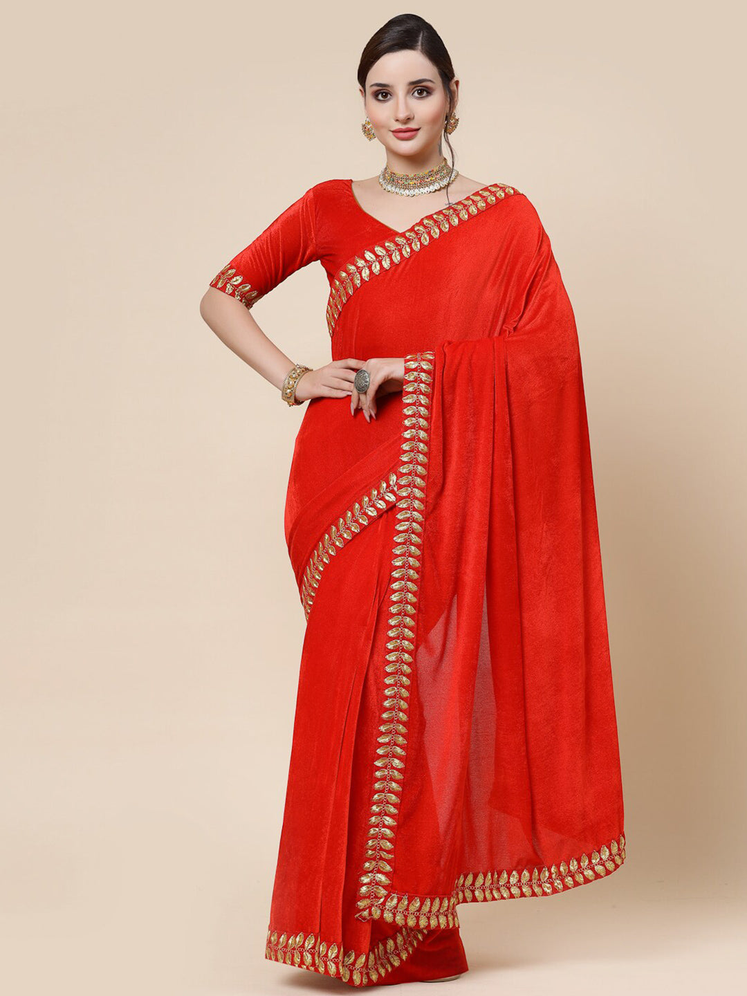 Buy KHODAL MEDICAL AGENCY Embroidered Bollywood Velvet Maroon Sarees Online  @ Best Price In India | Flipkart.com