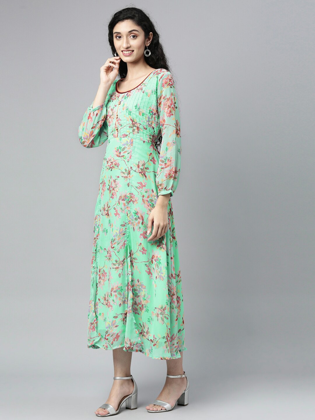 High Quality Floral Chiffon Dress – TD Mercado