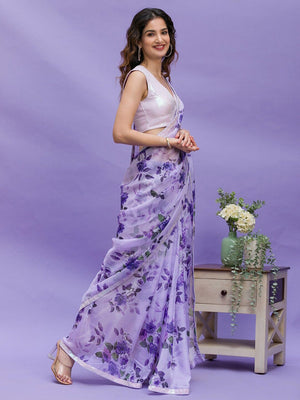 Buy Purple Saree Georgette Embroidered Floral Motifs Scoop With Blouse For  Women by Blue Lotus Design Online at Aza Fashions.