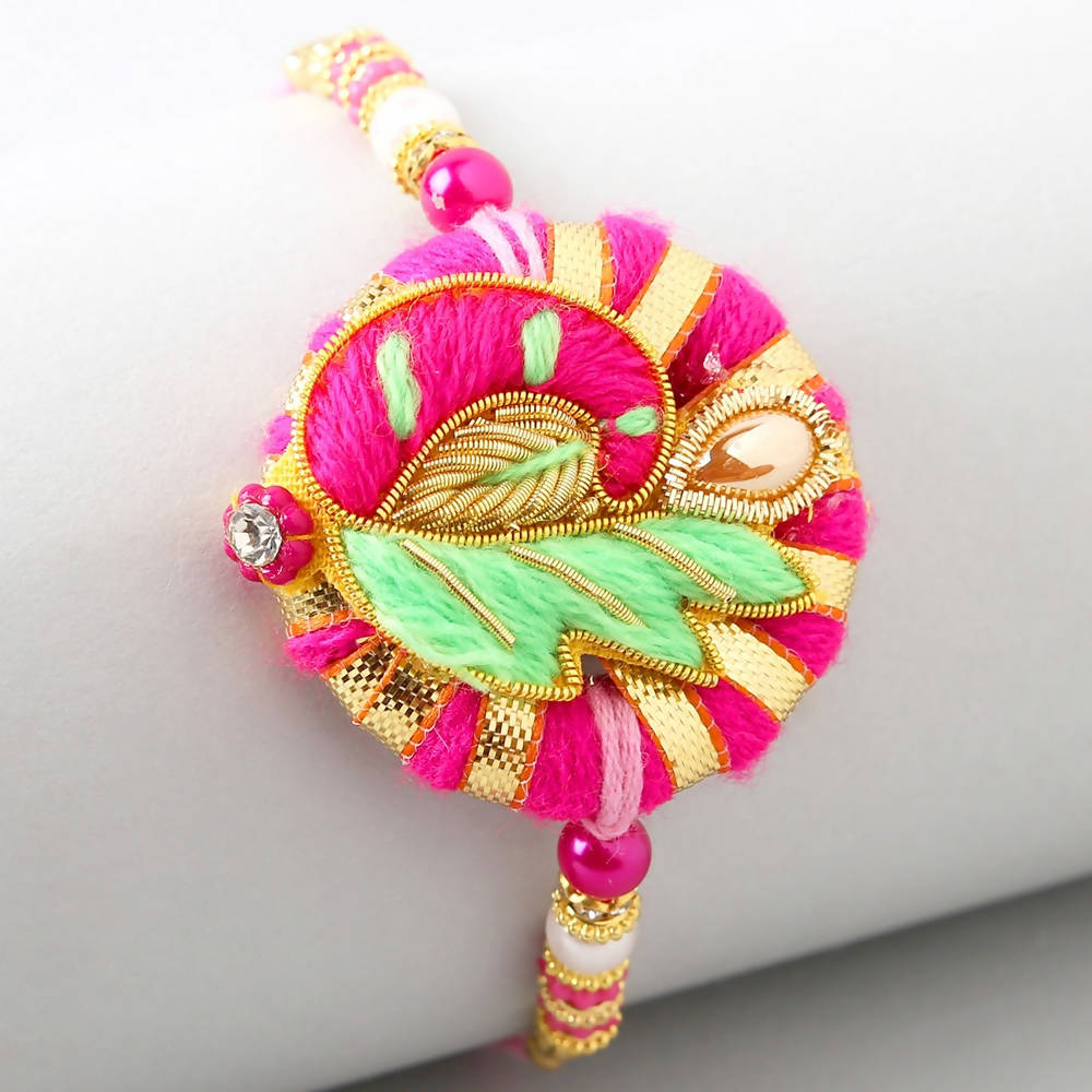 Bright Rakhi & Cashew Jar Combo