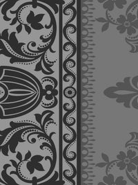 Thumbnail for Dreamscape Grey & Black Ethnic Motifs 144 TC Bedsheet with Pillow Covers - Distacart