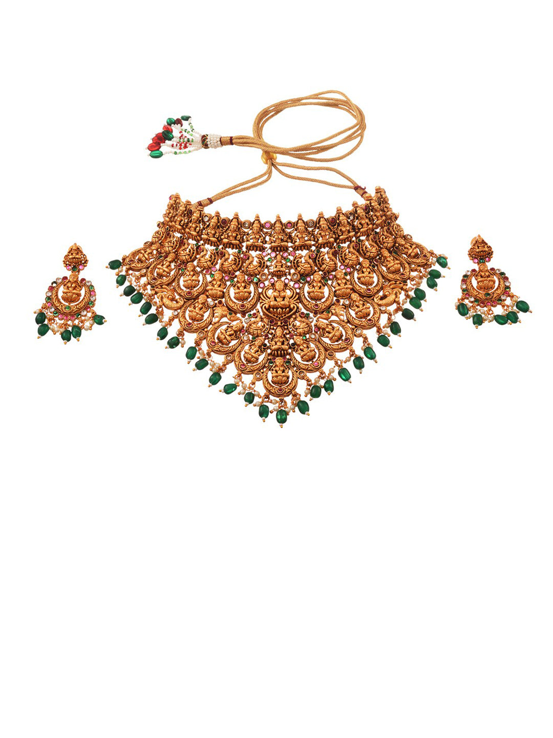 Saraf RS Jewellery Gold-Plated Stone-Studded Jewellery Set - Distacart