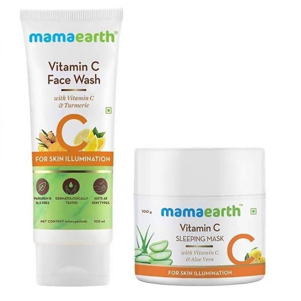 Mamaearth Vitamin C Face Wash & Sleeping Mask For Skin Illumination