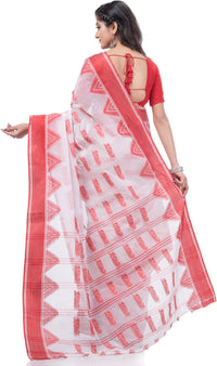 Thumbnail for Desh Bidesh Woven Handloom Handloom Pure Cotton Saree (Cream) - Distacart