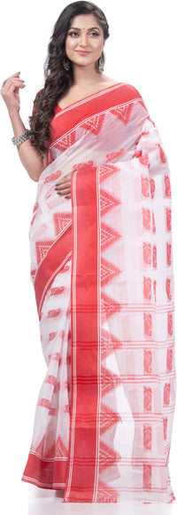 Thumbnail for Desh Bidesh Woven Handloom Handloom Pure Cotton Saree (Cream) - Distacart