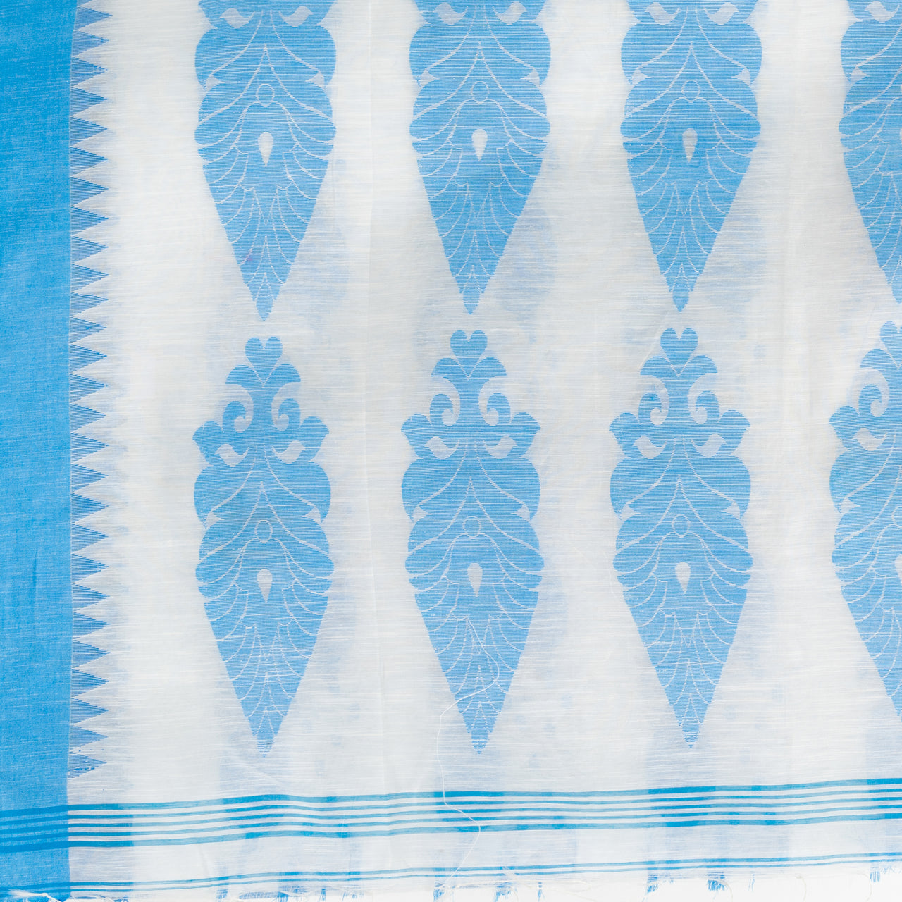 Desh Bidesh Woven Handloom Handloom Pure Cotton Saree (Blue) - Distacart