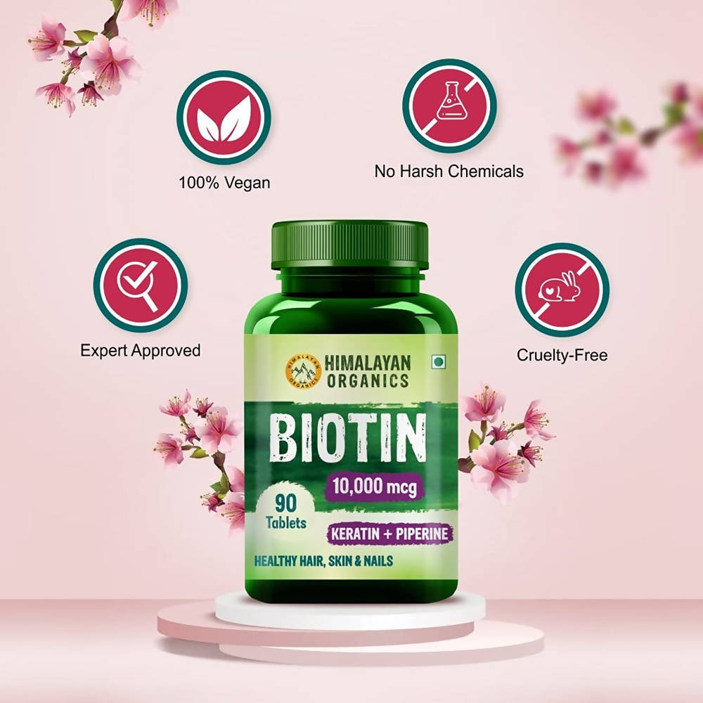 Himalayan Organics Biotin 10000 Mcg with Keratin + Piperine Tablets: Online