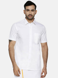 Thumbnail for Ramraj Cotton Mens Half Sleeve Formal 100 % Cotton White Shirt - Distacart