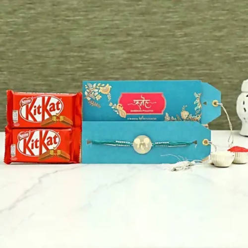 Cute Mickey Metal Rakhi & Nestle KitKat Chocolates - Distacart