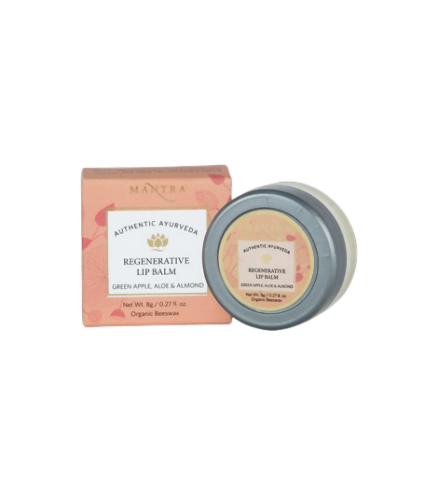 Mantra Herbal Regenerative Lip Balm Green Apple, Aloe & Almond - Distacart