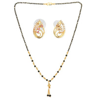 Thumbnail for AanyaCentric Gold Plated Short Mangalsutra Set with Earrings - Distacart