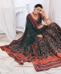 Thumbnail for Wedding Designer Black Chinon Lehengha Choli - Anbazaar - Distacart