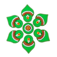 Thumbnail for Kundan HandiKrafts Designer Double Layered Rangoli Green (Baby) - Distacart