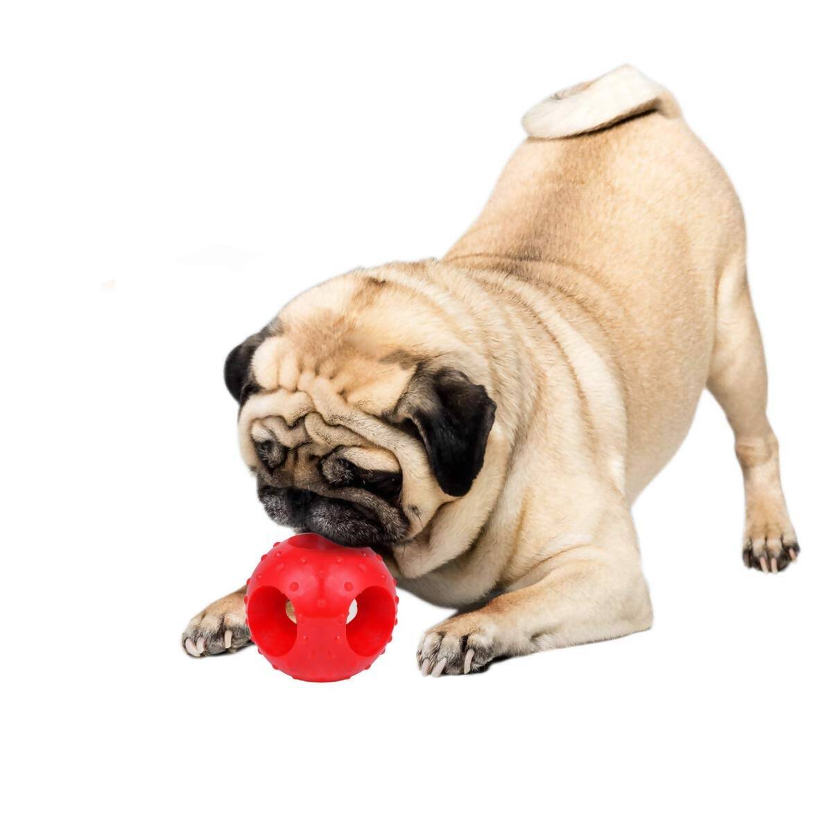 Goofy Tails Dog Ball Dog Toys - Red (Large) - Distacart