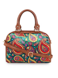 Thumbnail for Sabhyata Paisley - Satin Handbag With Detachable Sling 2 - Distacart