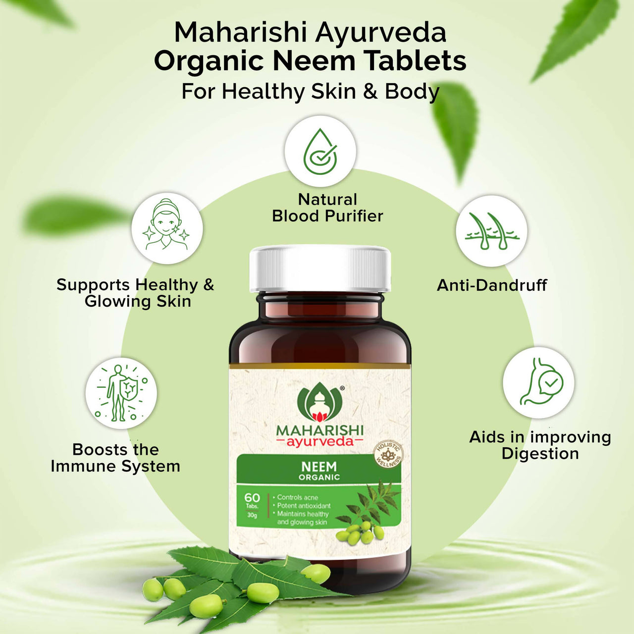 Maharishi Ayurveda Organic Neem Tablets - Distacart