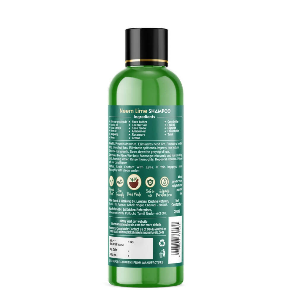 Lakshmi Krishna Naturals Neem Lime Shampoo - Distacart