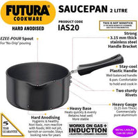 Thumbnail for Hawkins Futura Hard Anodised Sauce Pan 18 cm Diameter 2 L (IAS20) - Distacart