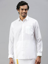 Thumbnail for Ramraj Cotton Mens Full Sleeve Formal 100 % Cotton White Shirt - Distacart