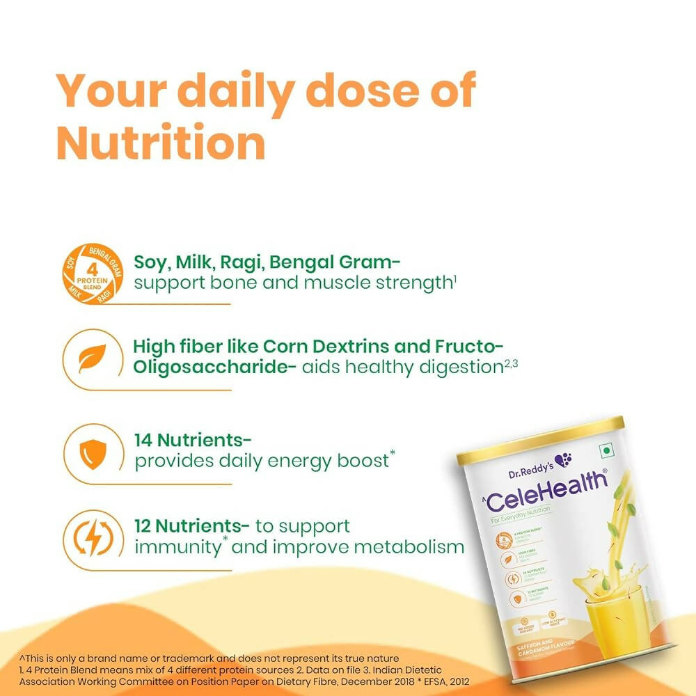 Dr. Reddy’s Celehealth Nutritional Drink - Saffron & Cardamom Flavor - Distacart