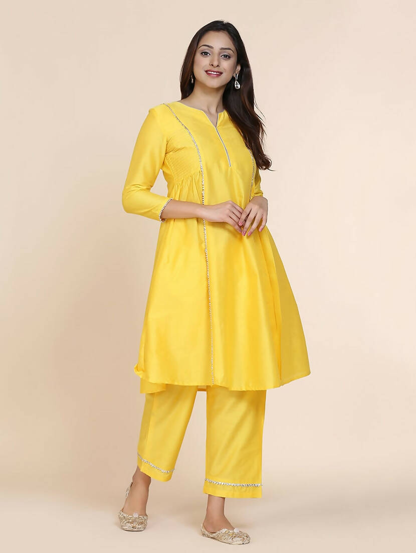 Buy ATHARVA Hand Embroidered Salwar Kameez W/embroidery Neck Peach W/gota  Patti Chiffon Dupatta/custom Stitch/tunic/pants/patiala Salwar/ch1475  Online in India - Etsy