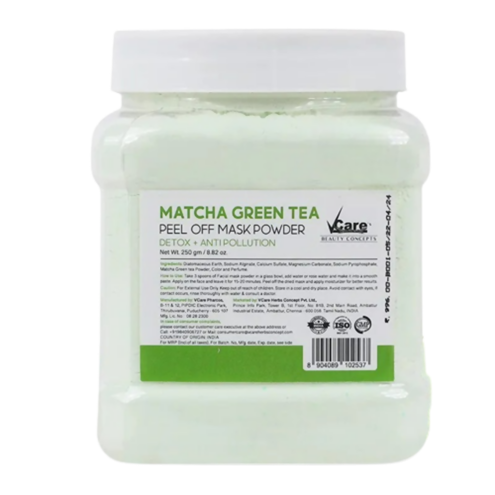 VCare Matcha Green Tea Jelly Peel Off Mask Powder - Distacart