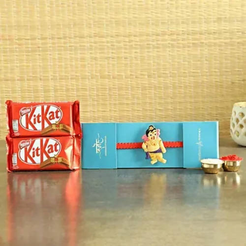 Bal Ganesha Rakhi & KitKat Chocolates - Distacart