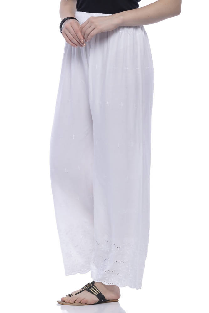 White cotton 2025 palazzo pants online