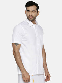 Thumbnail for Ramraj Cotton Mens Half Sleeve Formal 100 % Cotton White Shirt - Distacart