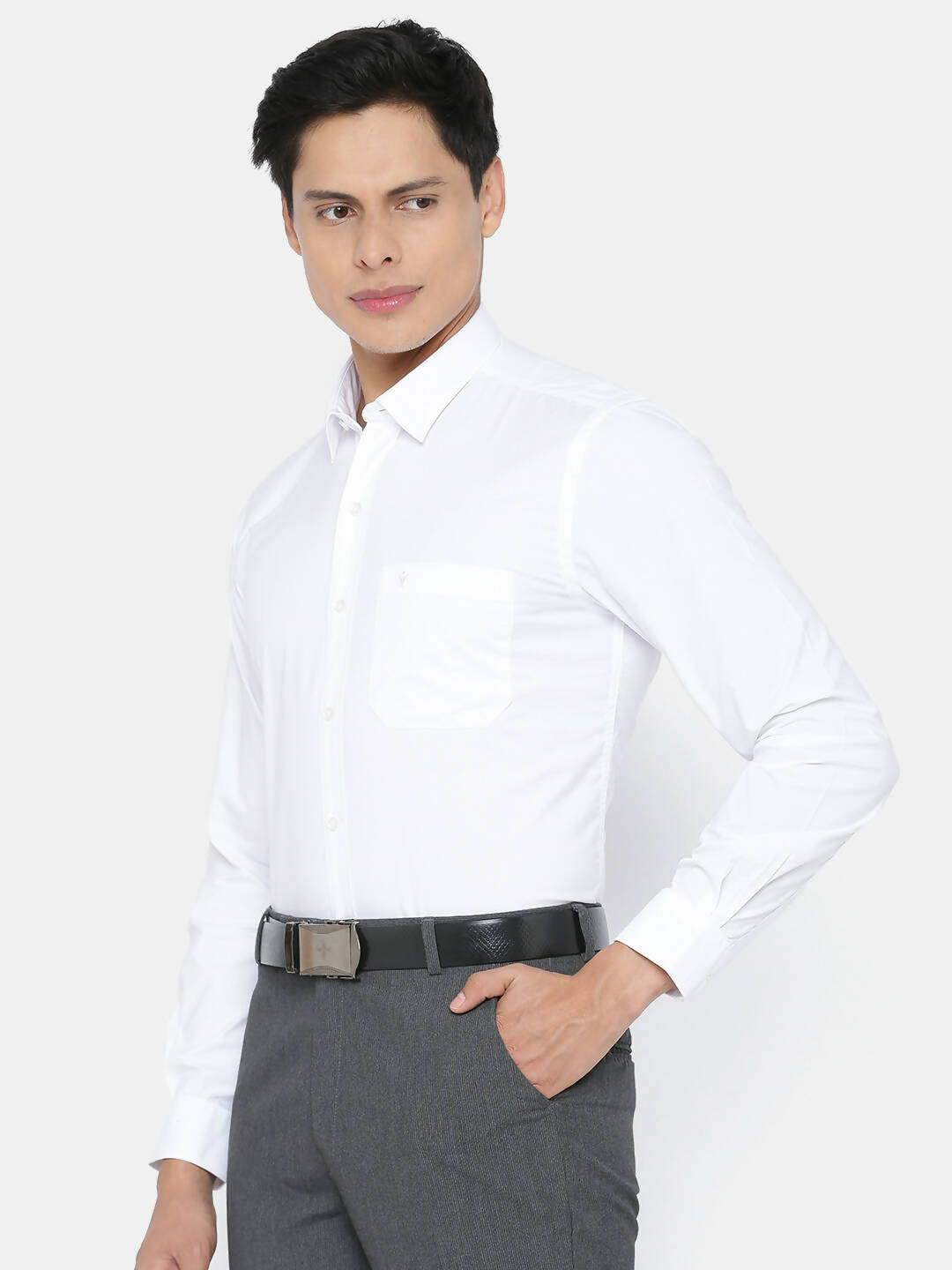 Ramraj Cotton Mens Full Sleeve Formal 100 % Cotton White Shirt - Distacart