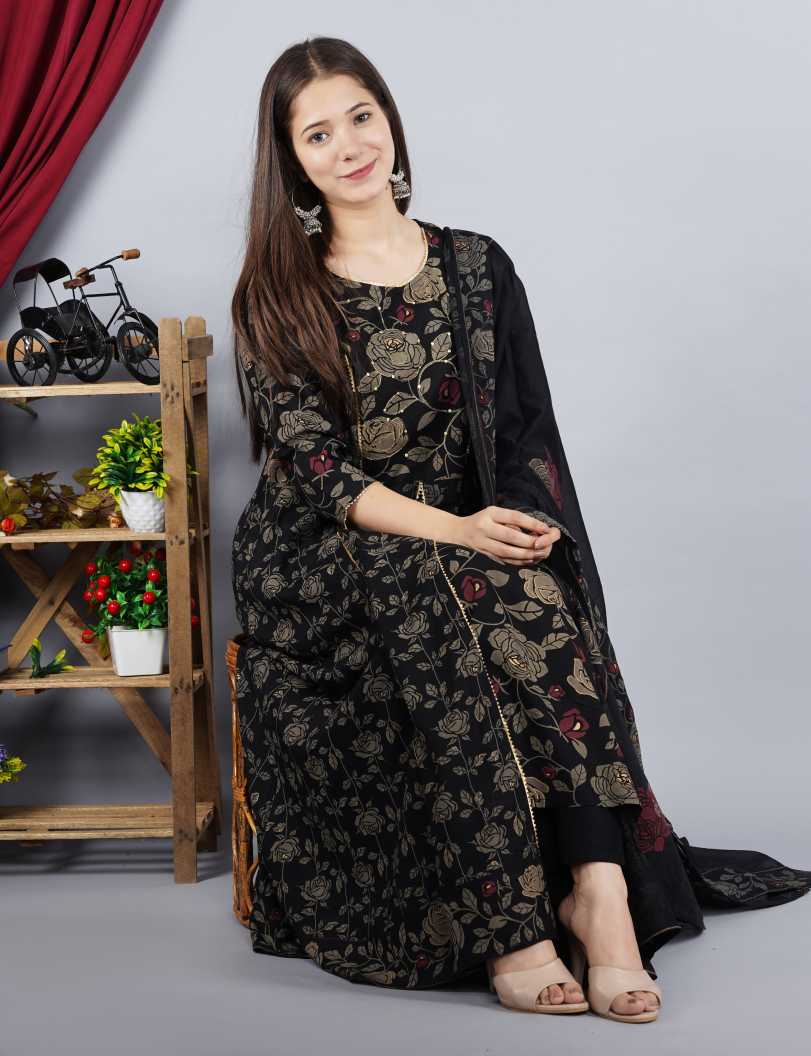 NOZ2TOZ Women Black Kurta and Palazzo Set Rayon - Distacart