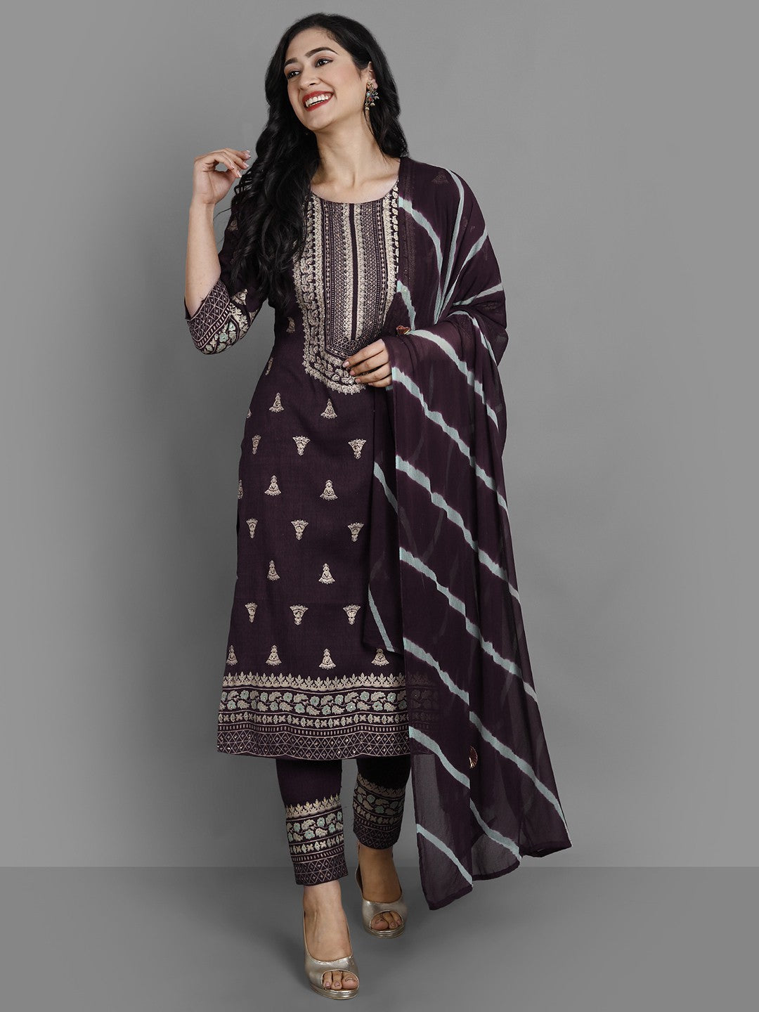 Buy Stylum Mustard Cotton Floral Print Kurta Pant Set With Dupatta for  Women Online @ Tata CLiQ