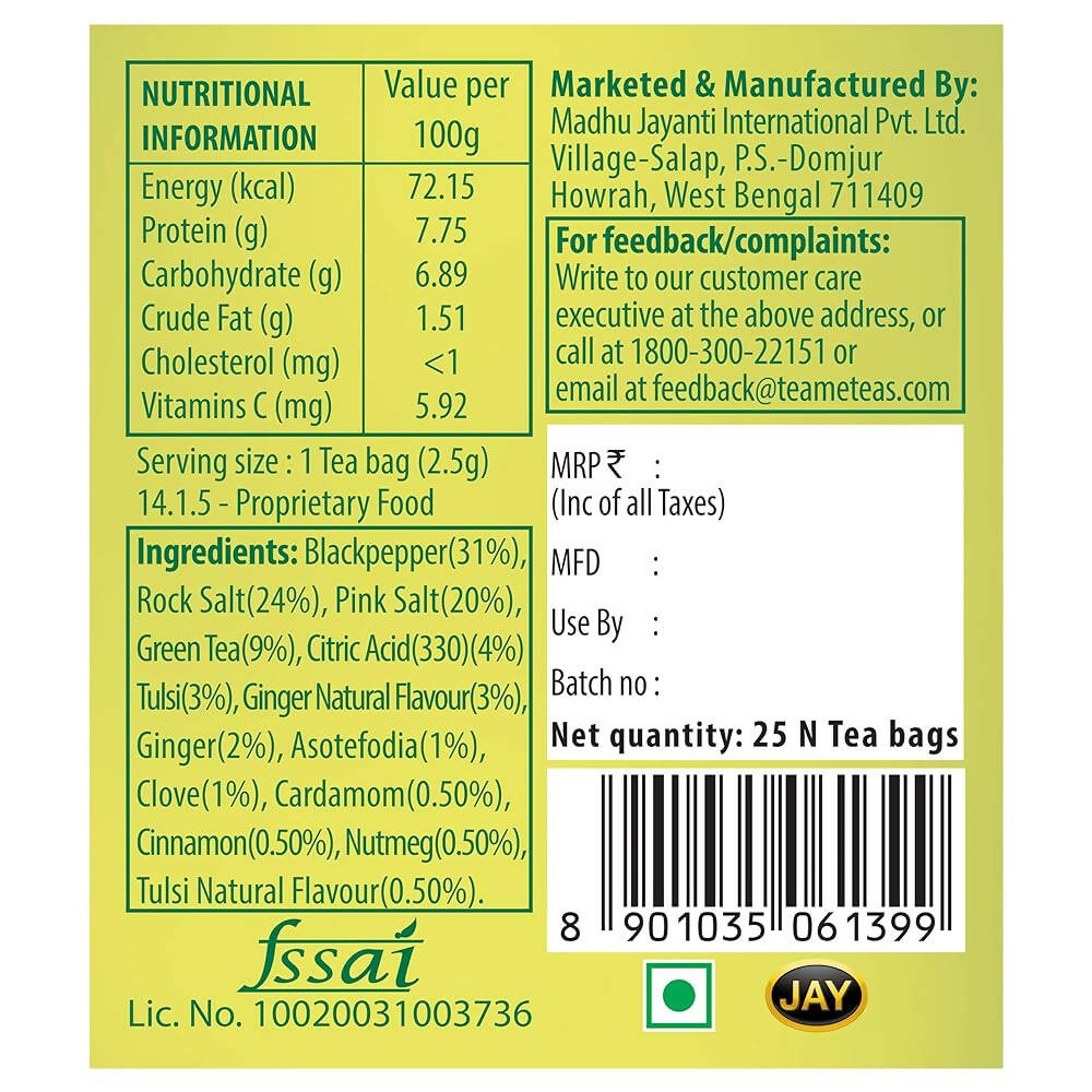 TE-A-ME Cleanse Kadha Green Tea Bags - Distacart