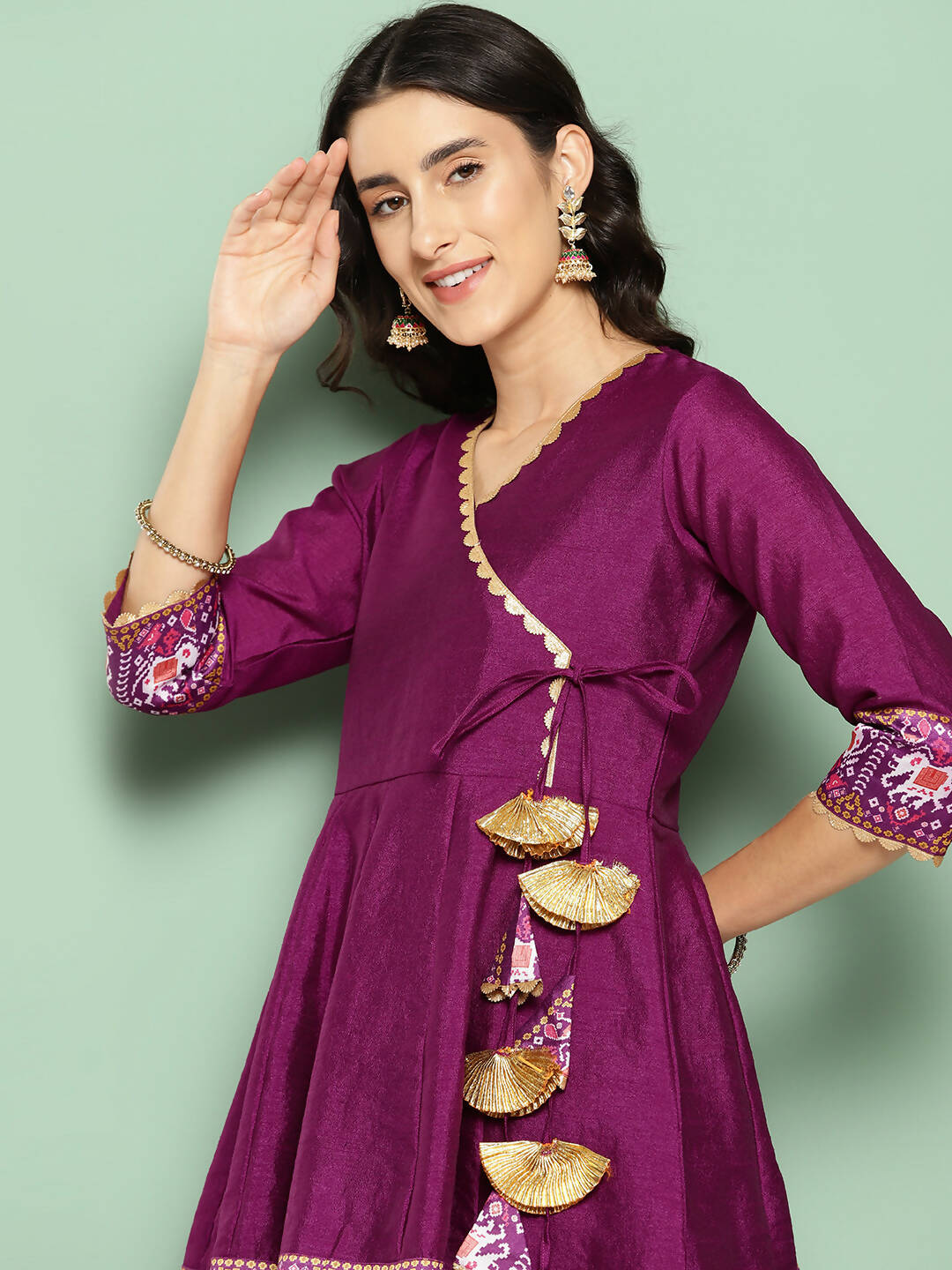 Ahalyaa Women's Traditional wear Tunic - Purple - Distacart