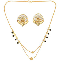 Thumbnail for AanyaCentric Gold Plated Short Mangalsutra Set with Earrings - Distacart