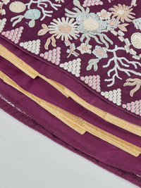 Thumbnail for House of Panchhi Burgundy Net heavy Sequinse embroidery Semi-Stitched Lehenga choli & Dupatta - Distacart