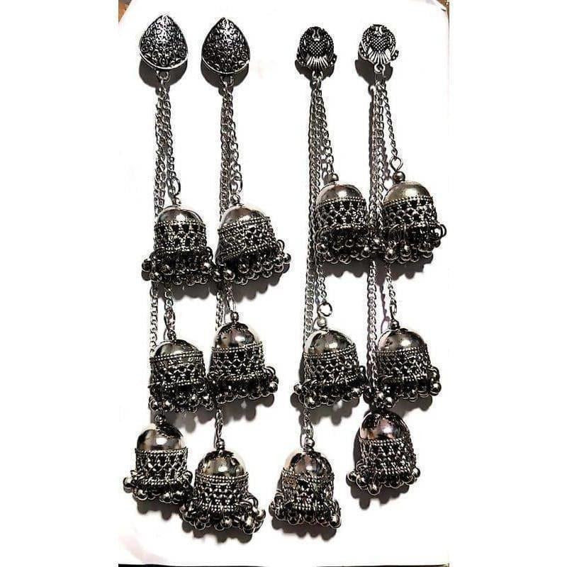 Buy Combo Pack Of 4 Oxidised Jhumka & Stud Earrings For Girls Online - Nesy  Lifestyle