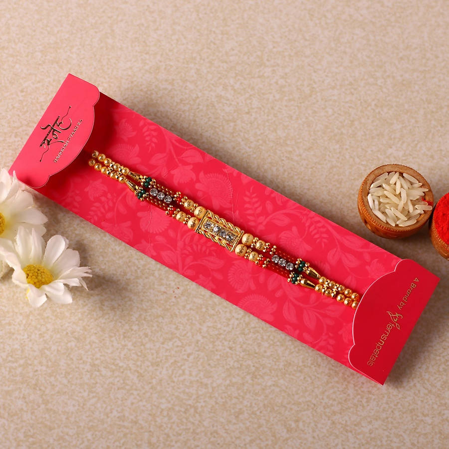 Dainty Kundan Rakhi And Almonds Jar - Distacart