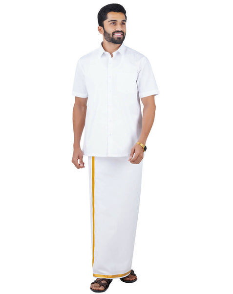 Ramraj Cotton Mens Half Sleeve Formal 100 % Cotton White Shirt - Distacart