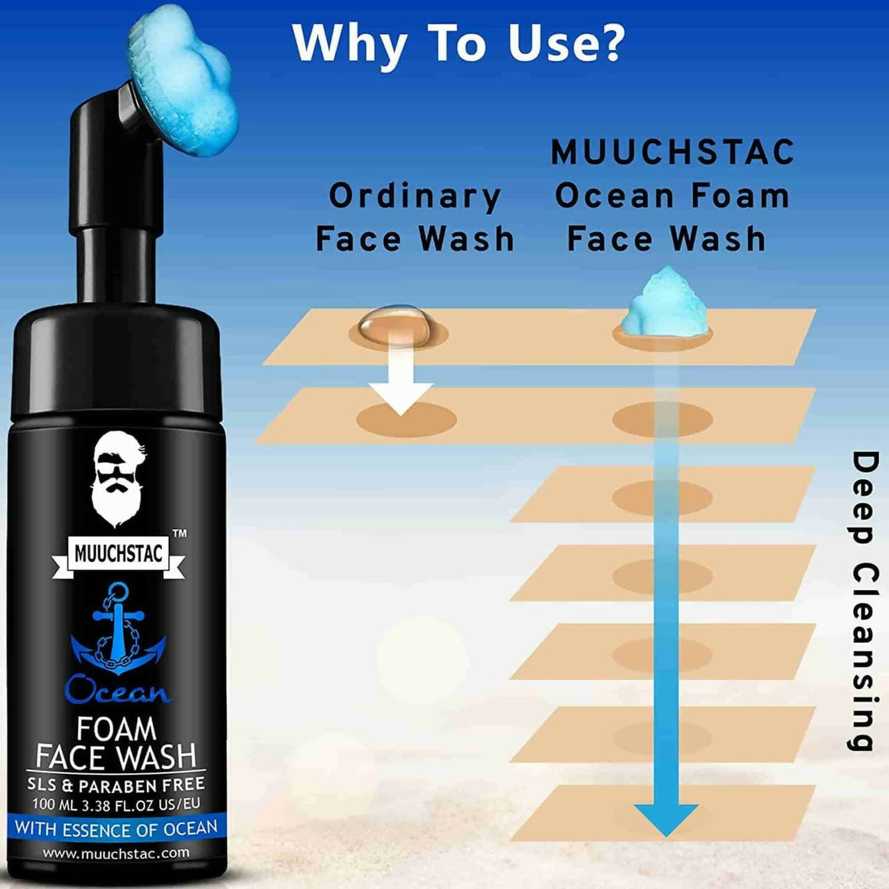 Muuchstac Ocean Foam Face Wash - Distacart